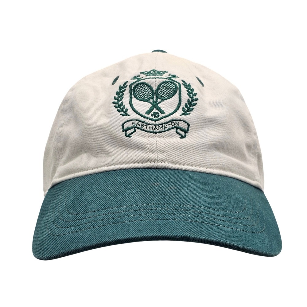 Abercrombie & Fitch Easthampton Tennis Club Dad Hat Cream Green Adjustable‎ Cap